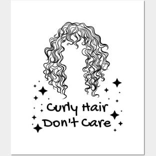 Cute Curly-Haired Women, Curly Hair Don't Care Posters and Art